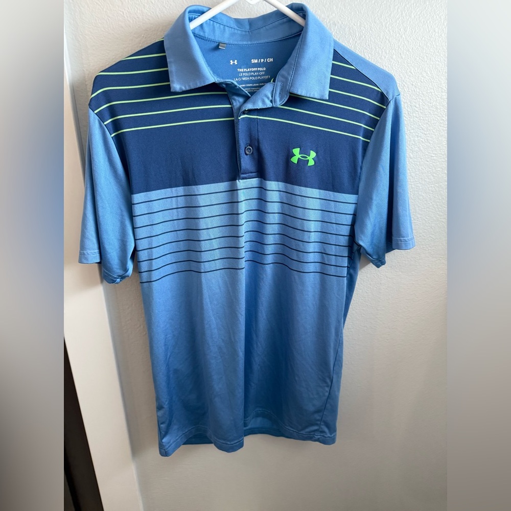 Under Armour Blue and Green Performance Polo Shirt
